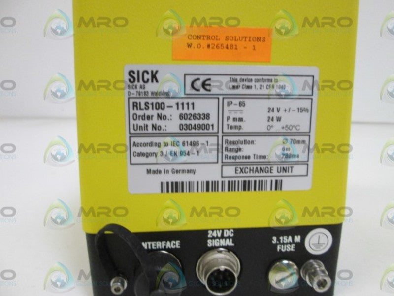 SICK LASER SCANNER RLS100-1111 NSNP
