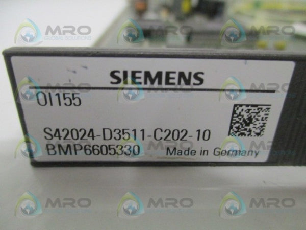 SIEMENS S42024-D3511-C202-10 OI155 PROCESS CONTROL BOARD UNMP