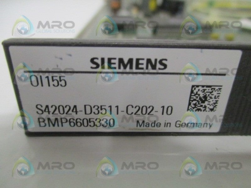 SIEMENS S42024-D3511-C202-10 OI155 PROCESS CONTROL BOARD UNMP