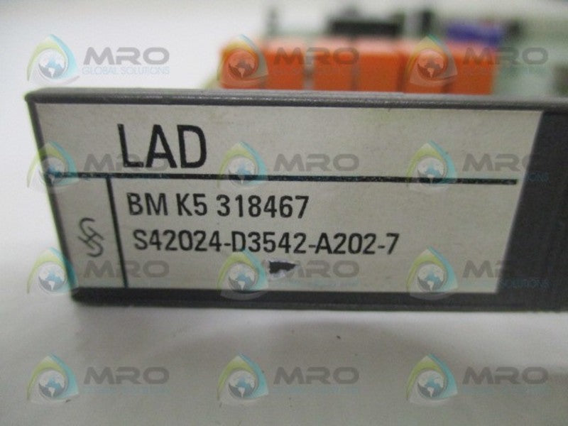 SIEMENS S42024-D3542-A202-7 LAD PROCESS CONTROL BOARD UNMP