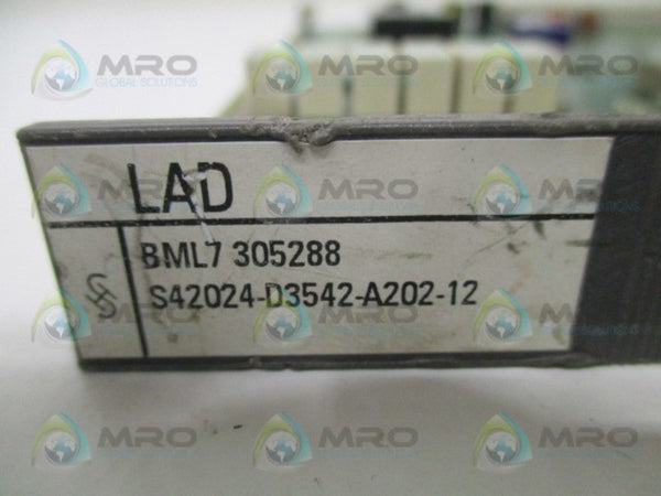 SIEMENS S42024-D3542-A202-12 LAD PROCESS CONTROL BOARD UNMP