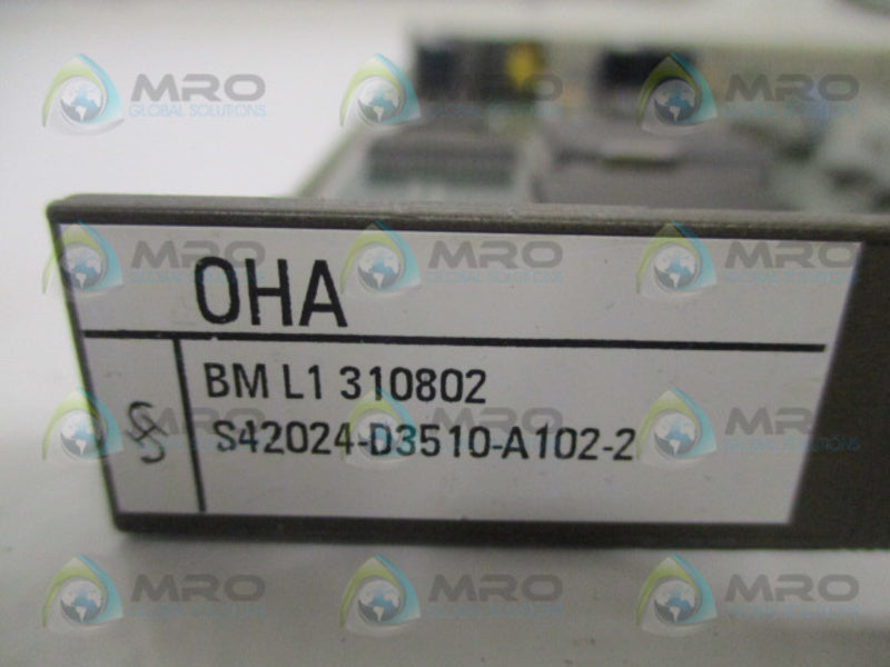 SIEMENS S42024-D3510-A102-2 OHA PROCESS CONTROL BOARD UNMP
