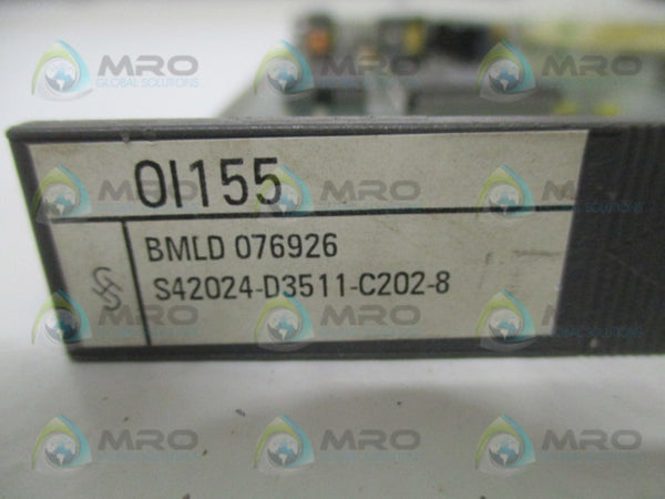 SIEMENS S42024-D3511-C202-8 OI155 PROCESS CONTROL BOARD UNMP
