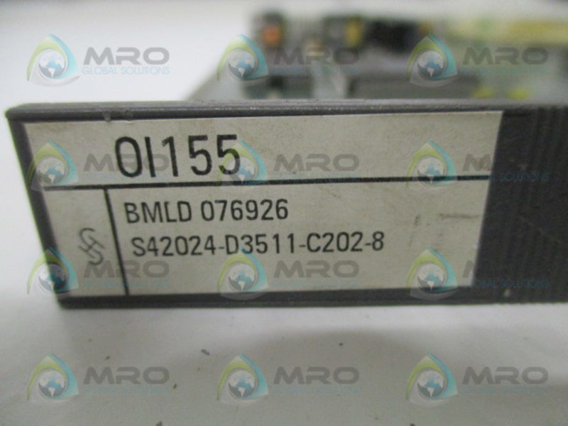 SIEMENS S42024-D3511-C202-8 OI155 PROCESS CONTROL BOARD UNMP