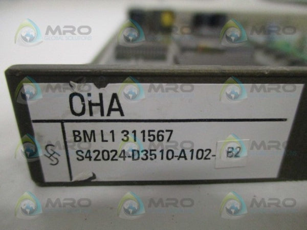 SIEMENS S42024-D3510-A102-B2 OHA PROCESS CONTROL BOARD UNMP
