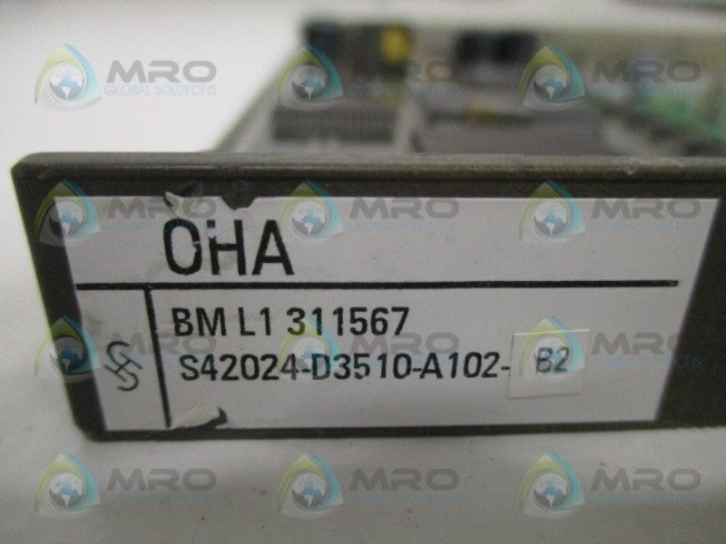 SIEMENS S42024-D3510-A102-B2 OHA PROCESS CONTROL BOARD UNMP