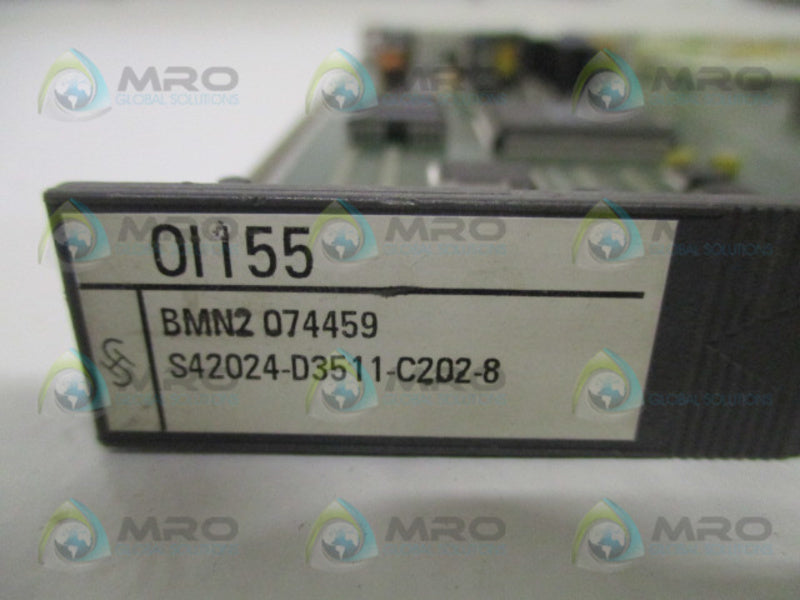 SIEMENS S42024-D3511-C202-8 OI155 PROCESS CONTROL BOARD (AS PICTURED) UNMP