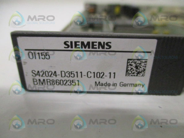 SIEMENS S42024-D3511-C102-11 OI155 PROCESS CONTROL BOARD UNMP