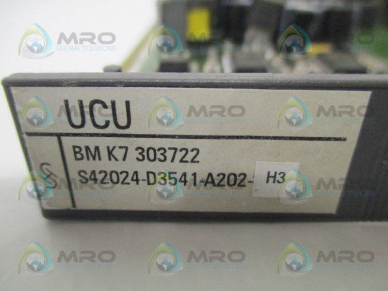 SIEMENS S42024-D3541-A202-H3 UCU PROCESS CONTROL BOARD UNMP