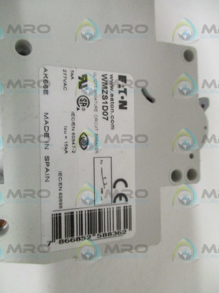 EATON WMZS1D07 MINIATURE CIRCUIT BREAKER 7A  UNMP