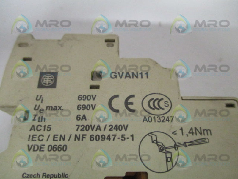 TELEMECANIQUE GVAN11 AUXILIARY CONTACT BLOCK UNMP