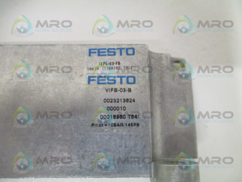 FESTO IEPL-03-FB PNEUMATIC VALVE END PLATE  UNMP
