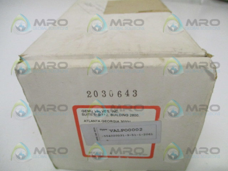 GEMU VALPO0002 554020D31-9-51-1-2061 PNEUMATIC ACTUATED VALVE NSMP