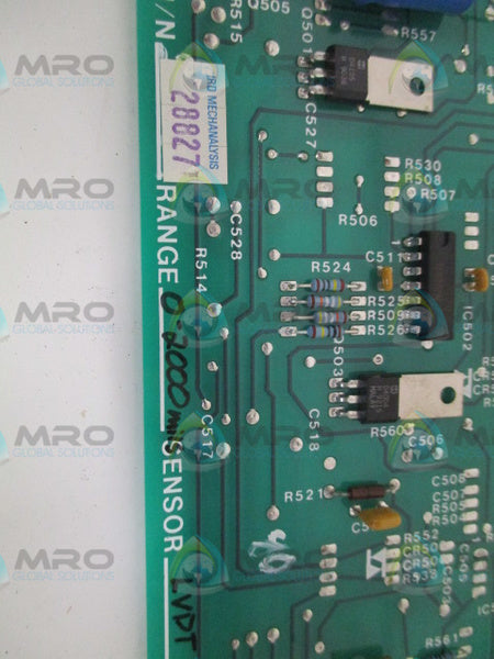 IRD MECHANALYSIS RP28827-03 BOARD RANGE 0-2000 MILG SENSOR LVDT UNMP