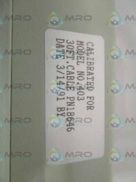IRD MECHANALYSIS 18647L TRANSDUCER CALIBRATION: 403  NSNP