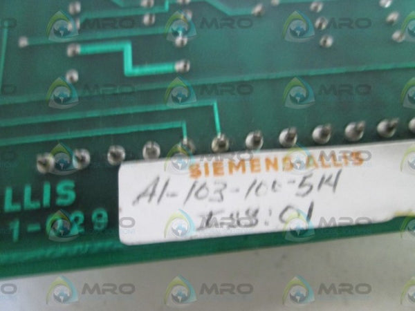 SIEMENS PC BOARD A1-103-100-514 UNMP