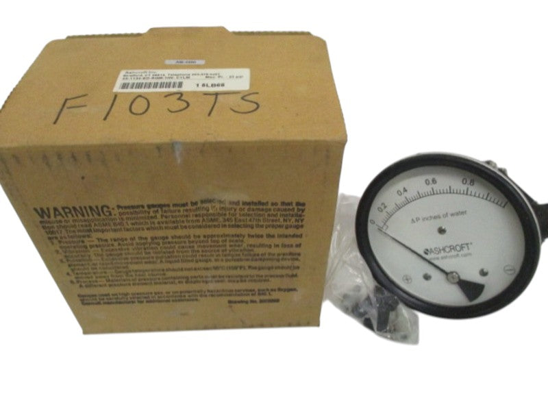 ASHCROFT 45-1134-ED-RQM-1IW-CYLM PRESSURE GAUGE 0-1.0" WC  NSMP