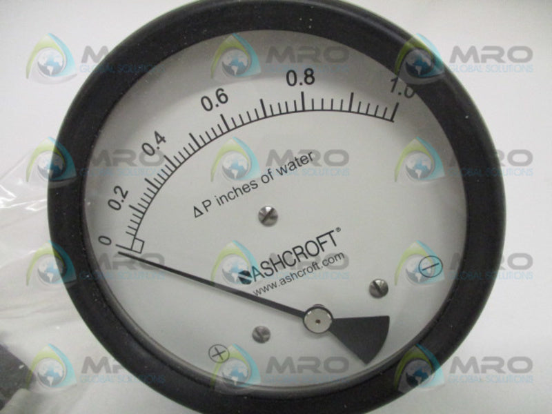 ASHCROFT 45-1134-ED-RQM-1IW-CYLM PRESSURE GAUGE 0-1.0" WC  NSMP
