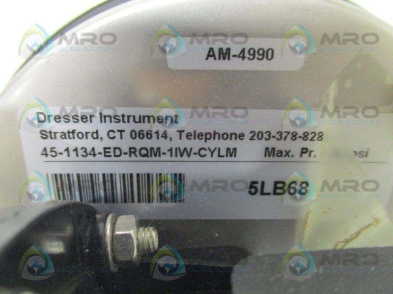 ASHCROFT 45-1134-ED-RQM-1IW-CYLM PRESSURE GAUGE 0-1.0" WC  NSMP