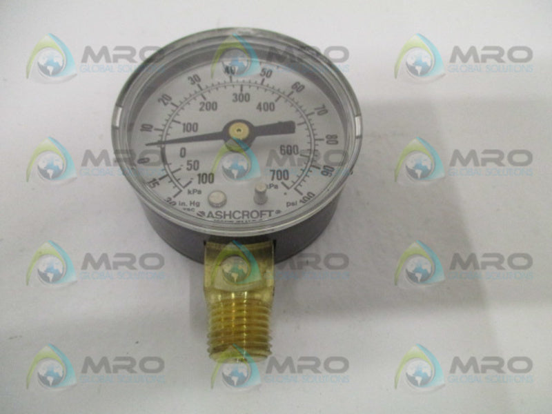 ASHCROFT 20W1005H02LXZC-100/V-AHD PRESSURE GAUGE 0-100 PSI/V/KPA  NSMP