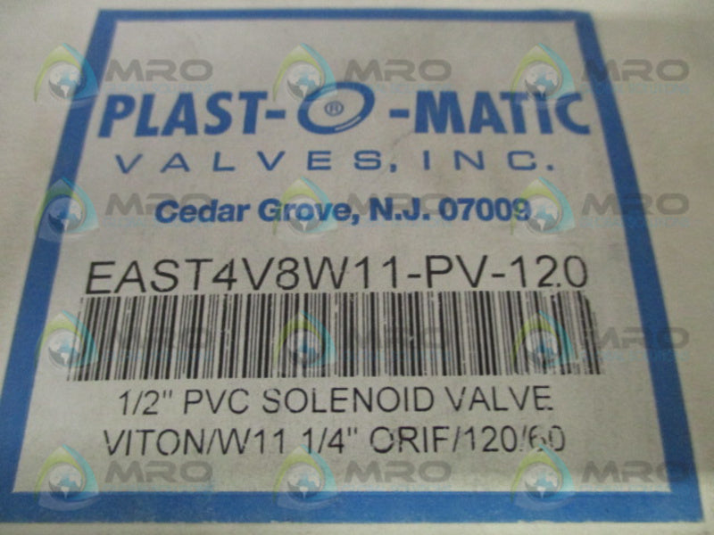 PLAST-O-MATIC EAST4V8W11-PV-120 SOLENOID VALVE 1/2" NSMP