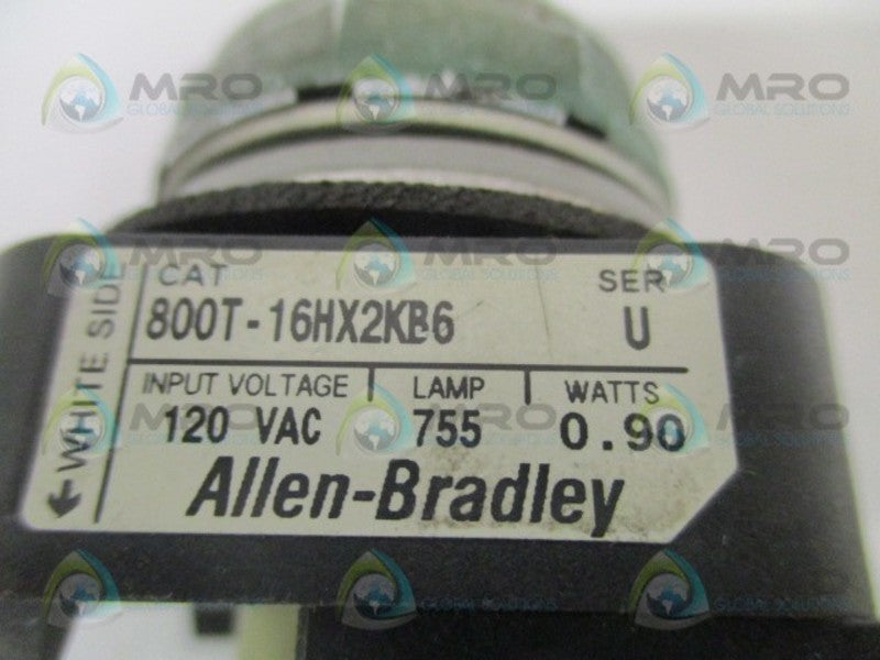 ALLEN BRADLEY 800T-16HX2KB6 SER. U SELECTOR SWITCH (AS PICTURED)  UNMP