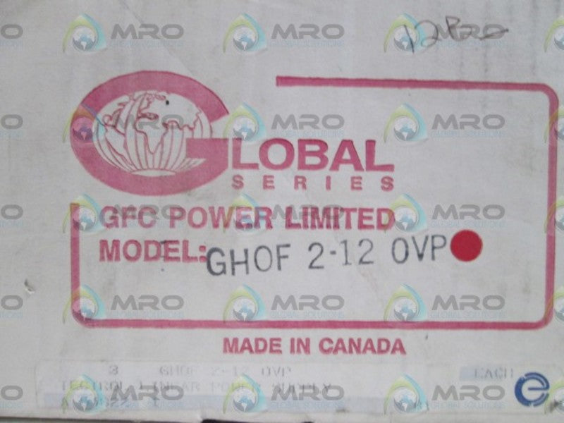 GLOBAL POWER SUPPLY GHOF2-12 OVP NSMP