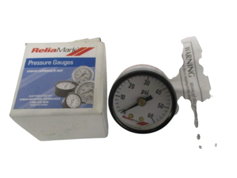 RELIAMARK G150CB180060D 266523A PRESSURE GAUGE 0-60 PSI NSMP