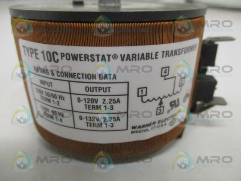 WARNER ELECTRIC 10C POWERSTAT TRANSFORMER *NEW NO BOX*