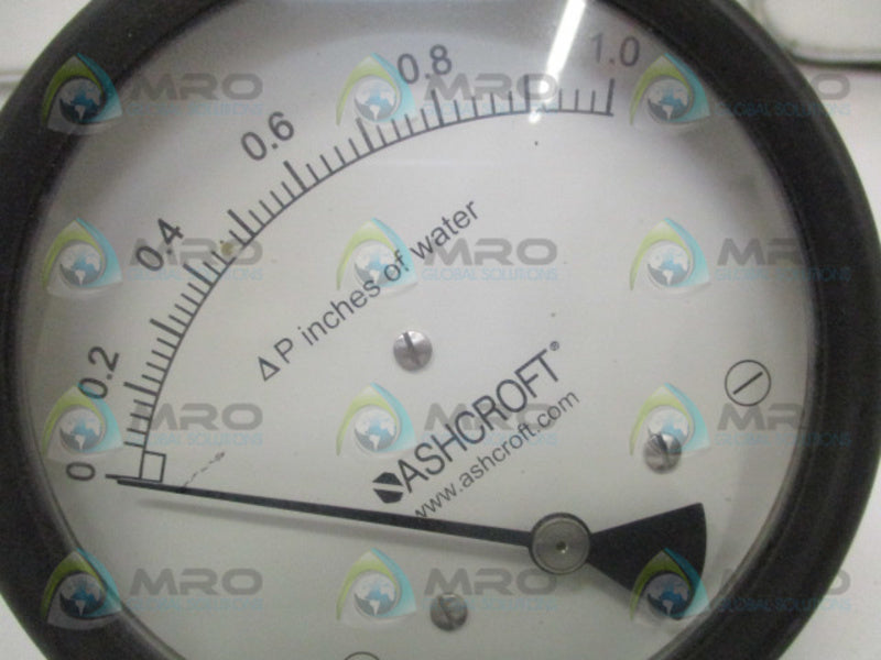 ASHCROFT 45-1134-ED-RQM-1IW-CYLM DIFFERENTIAL PRESSURE GAUGE 0-1" WC  UNMP