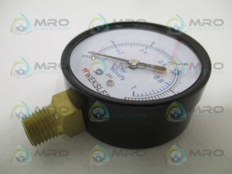 WEKSLER UA25N4L PRESSURE GAUGE 0-15 PSI 0-1 BAR  NSMP