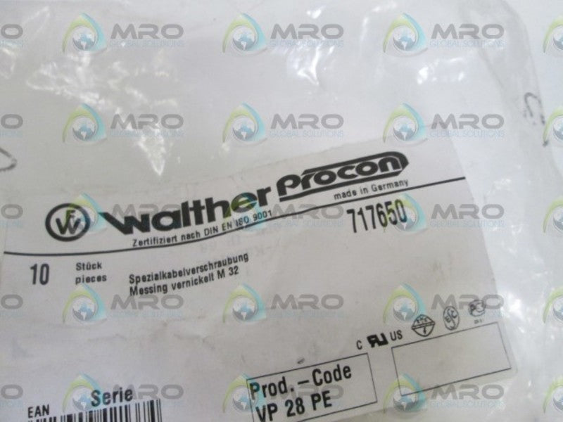 LOT OF 4 WALTHER PROCON CONNECTOR 717650 NSNP IN BAG