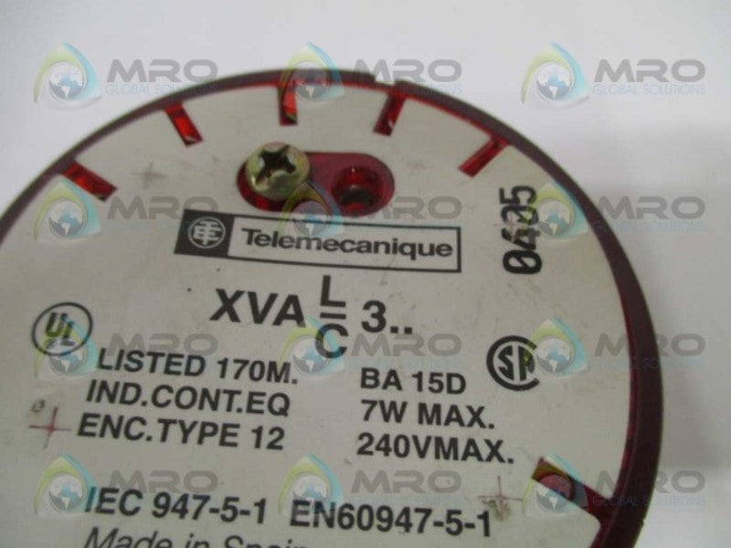 TELEMECANIQUE XVA-LC3R RED STACK LIGHT (NO BULB)  UNMP