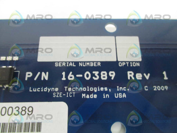 LUCIDYNE TECHNOLOGIES 16-0389 PROCESS CONTROL BOARD  NSNP