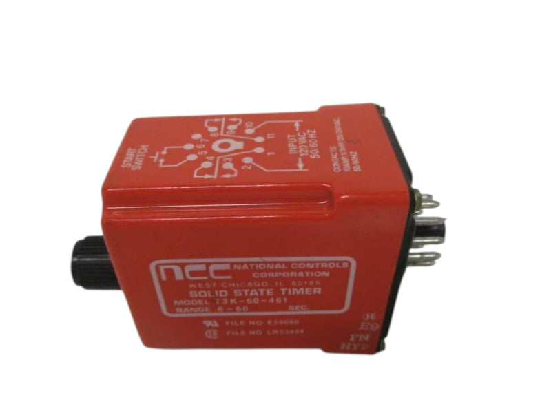NCC T3K-60-461 SOLID STATE TIMER .6-60 SEC. 120V UNMP