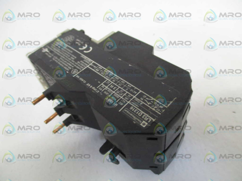 TELEMECANIQUE LR3D1316 OVERLOAD RELAY 6-13A UNMP