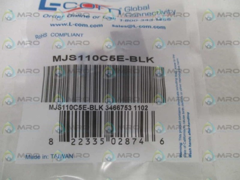 L-COM MJS110C5E-BLK BLACK JACK CAT5E NSMP