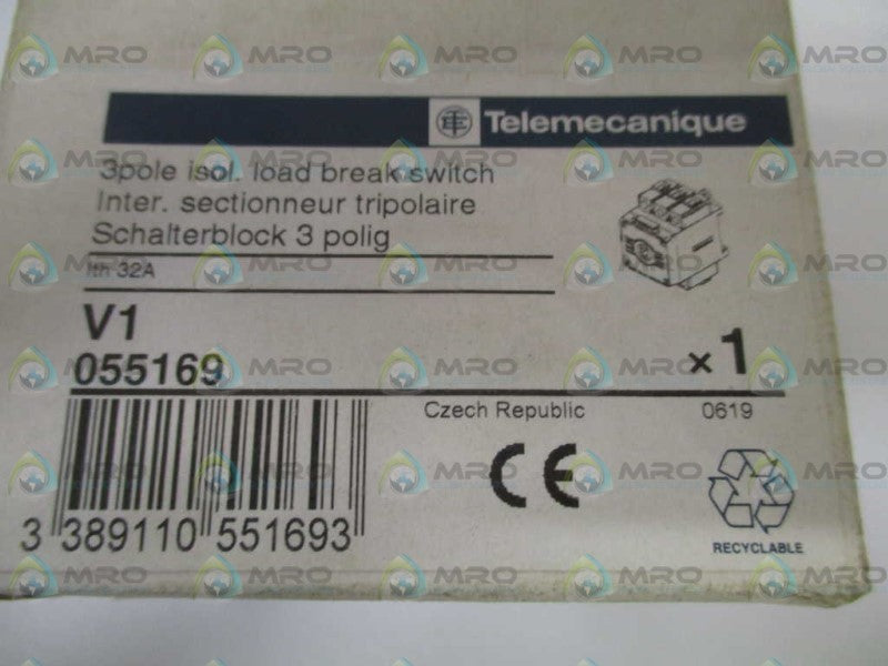 TELEMECANIQUE V1 3-POLE ISOLATED LOAD BREAK SWITCH (MISSING ACCES.) NSMP