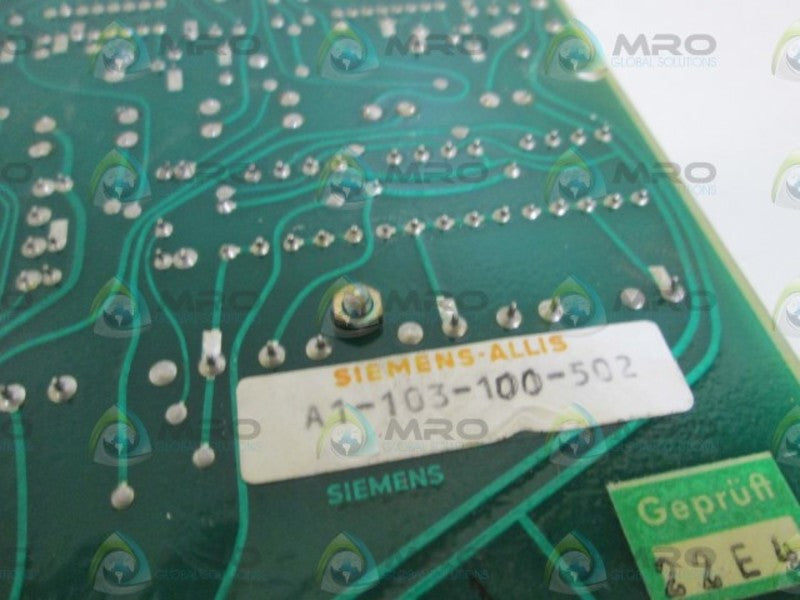 SIEMENS BOARD A1-103-100-502 (AS PICTURED) UNMP