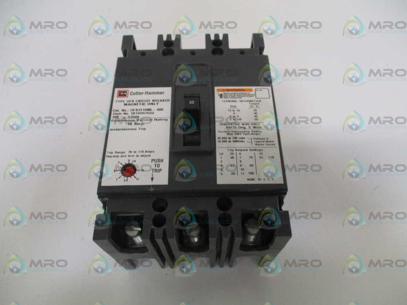 CUTLER HAMMER HFB3110ML-480 CIRCUIT BREAKER 10A  NSMP