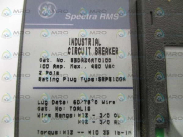GENERAL ELECTRIC SEDA24AT0100 CIRCUIT BREAKER 100A (AS PICTURED) UNMP