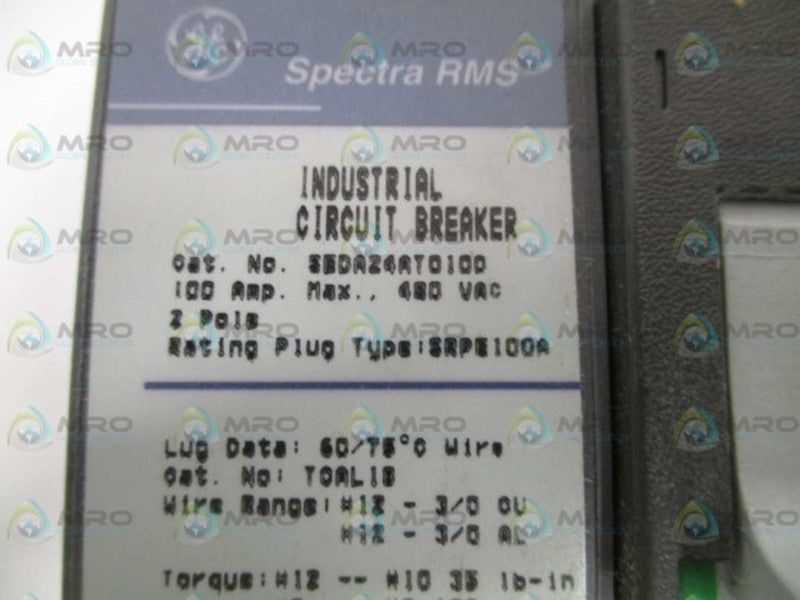 GENERAL ELECTRIC SEDA24AT0100 CIRCUIT BREAKER 100A (AS PICTURED) UNMP