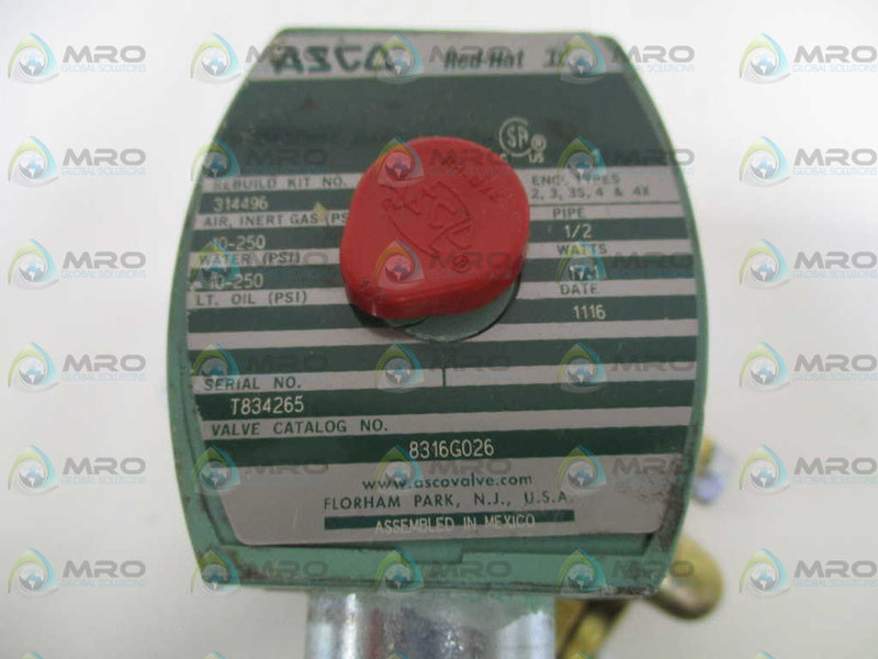 ASCO 8316G026 SOLENOID VALVE  UNMP