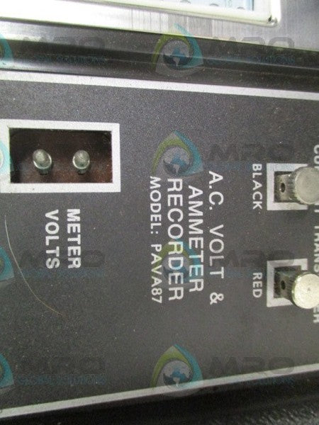 AMPROBE INSTRUMENT PAVA87 AC VOLT & AMMETER RECORDER  UNMP