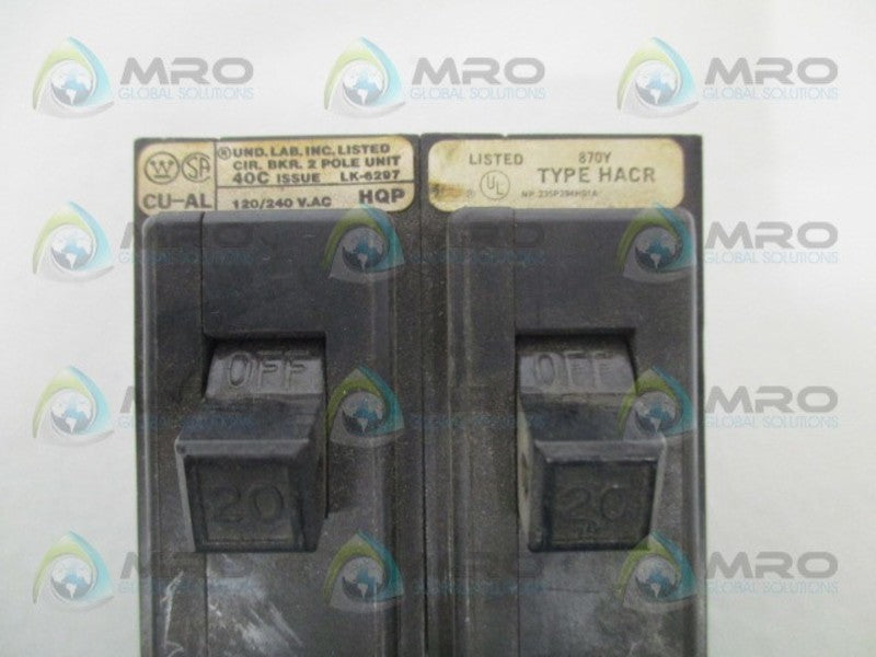 WESTINGHOUSE HQP220 CIRCUIT BREAKER 20A UNMP