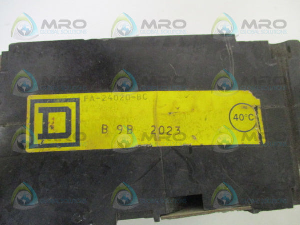 SQUARE D FA-24020-BC CIRCUIT BREAKER 20A UNMP