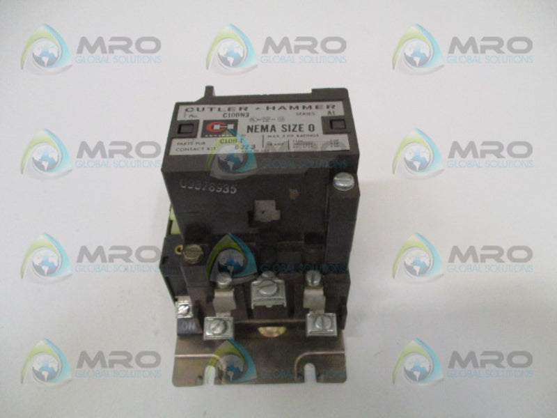 CUTLER HAMMER C10BN3 MAGNETIC CONTACTOR (MISSING ACCESSORIES)  NSNP
