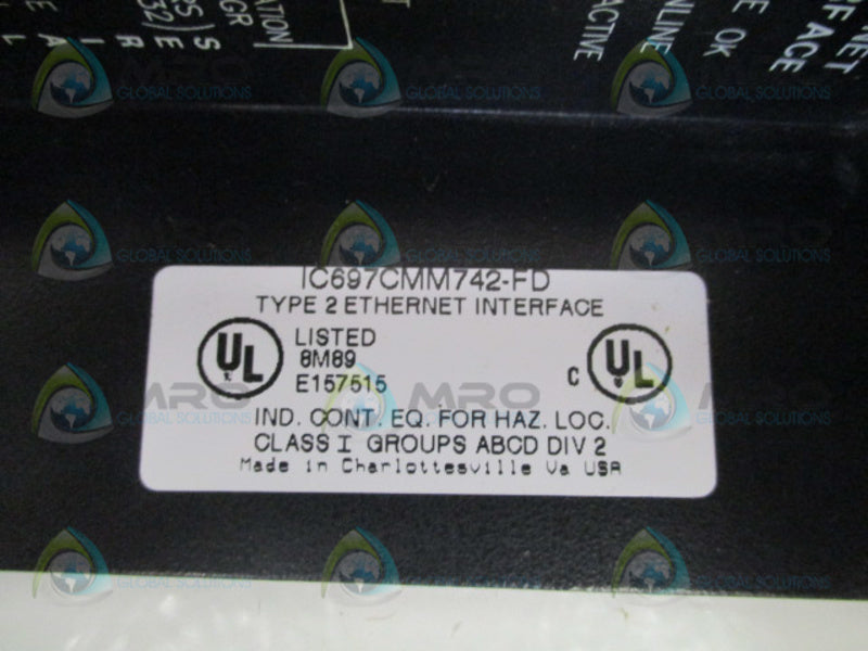 GE FANUC IC697CMM742-FD ETHERNET INTERFACE MODULE UNMP