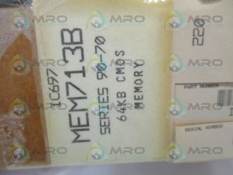 GE FANUC IC697MEM713B CMOS MEMORY MODULE 64KB NSMP