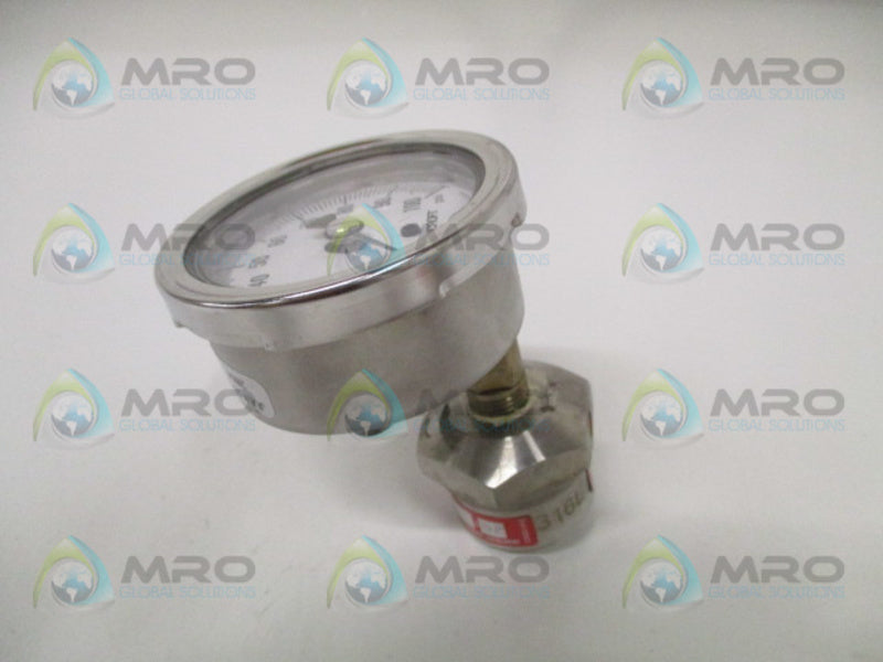 ASHCROFT 316-SF PRESSURE GAUGE 0-100 PSI  NSNP